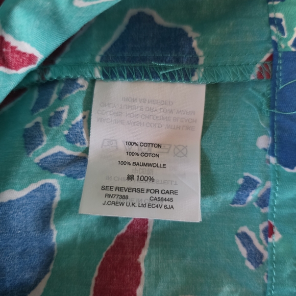 J. Crew Teal and Red Patterned Dress - Picture 6 of 7